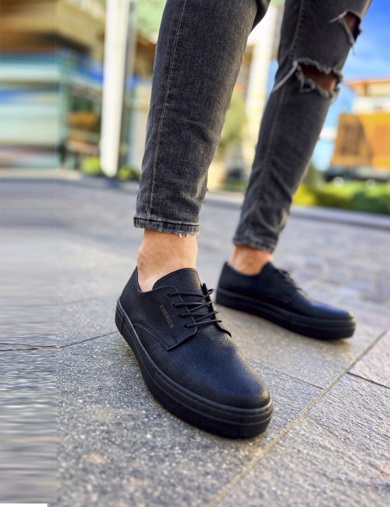 Ανδρικά μαύρα casual παπούτσια δερματίνη CH005M φωτογραφία
